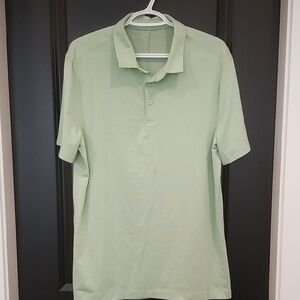 Men's Lululemon Silverscent Lime Green Polo Shirt. Size L aprx.